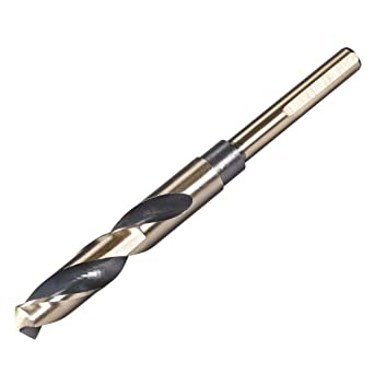 uxcell Reduced Shank Twist Drill Bits 14.5mm High Speed Steel 4341 with 10mm Shank for Stainless Steel Alloy Metal Plastic Wood