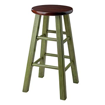 Winsome Wood 64224-WW Ivy Model Name Stool Rustic Green/Walnut