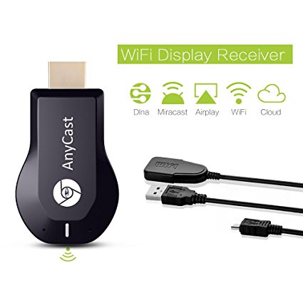 HDMI TV Stick, U2C® AnyCast M2 Plus 1080P 3D WiFi Wireless Mini Display Receiver Dongle HDMI TV Miracast DLNA Airplay for IOS Apple iPhone iPad Android Smartphone Windows Mac