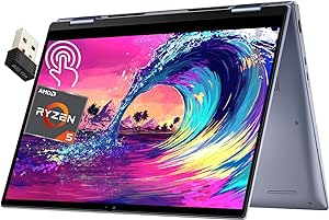 Dell 2023 Newest Inspiron 2-in-1 Laptop, 14" FHD  Touchscreen Display, AMD Ryzen 5 7530U(Up to 4.5GHz) Processor, 8GB RAM, 512GB SSD, AMD Radeon Graphics, Backlit Keyboard, WiFi 6, Windows 11 Home