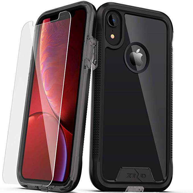 Zizo ION Series Compatible with iPhone XR Case Military Grade Drop Tested with Tempered Glass Screen Protector Black Smoke