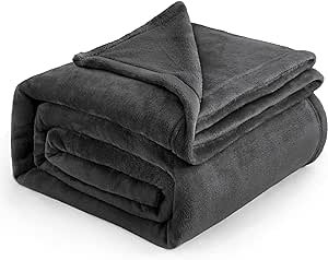 Bedsure Fleece Blanket California King Size Charcoal - Lightweight Plush Fuzzy Cozy Soft Bed Blanket, 102x96 inches