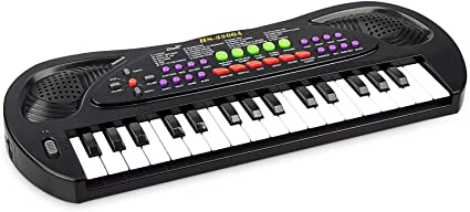 aPerfectLife Kids Piano Keyboard, 32 Keys Multifunction Electronic Kids Keyboard Piano Music Instrument for Toddler with Microphone (Black)