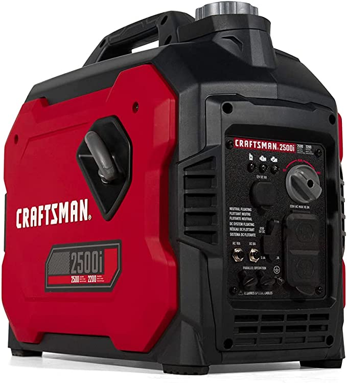Craftsman 2500-Watt Gasoline Portable Inverter Generator red, black