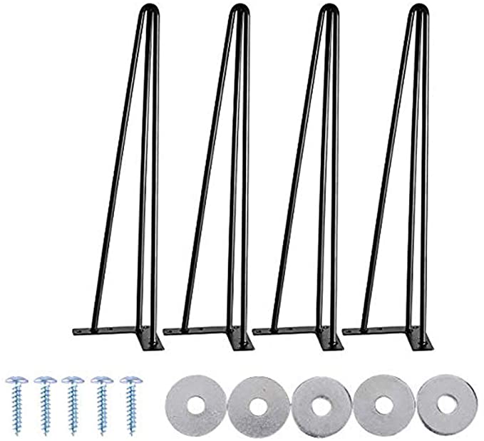 BonusALL 28" Heavy Duty Hairpin Coffee Table Legs 4PCS, Metal Home DIY Suitable for Furniture, Office Desk, Coffee Table, Workstation, Black