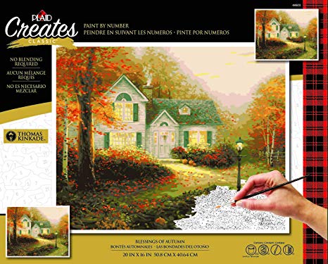 Plaid 44603 The Blessing of Autumn Paint by Number Kit, 16"X20", Multi