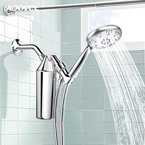 ADOVEL Shower Water Filter System, with 6 Modes Handheld Shower Head and 5.7 Ft Hose, 16 Stage Shower Filter Removes Chlorine and Harmful Substances