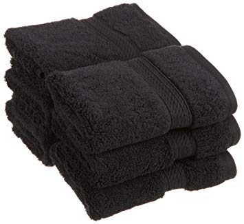 Superior 900 Gram 100% Premium Long-Staple Combed Cotton 6-Piece Face Towel Set, Black