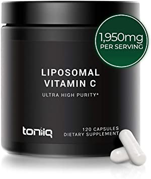 Ultra High Strength Liposomal Vitamin C Capsules - 1,950mg Formula - The Strongest Vitamin C Supplement Available - Highly Purified - Immune Support Supplement - 120 Capsules