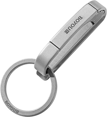 BOYOU Titanium Keychain with Key Ring Key Organizer for Key Rings Cool Key Chains for Mens Carabiner Keychain