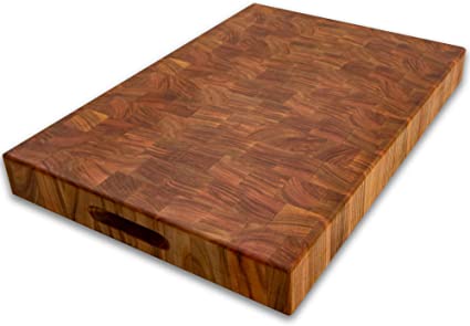 Large Wood cutting boards for kitchen Wooden butcher block Cutting board Edge | End grain cutting boards with feet and handles Heavy duty hardwood chopping bloks (20×14×2)