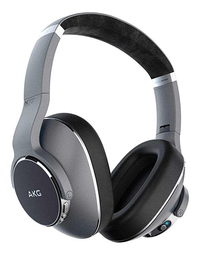 AKG N700NC Over-Ear Foldable Wireless Headphones, Active Noise Cancelling Headphones - Silver (US Version)