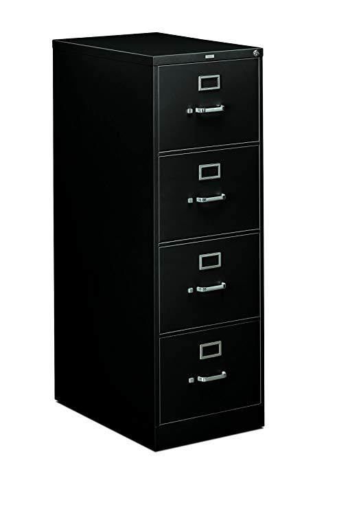 HON 4-Drawer Legal File - Full-Suspension Filing Cabinet, 26-1/2-Inch Black (H314)