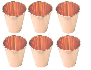 STREET CRAFT Copper Moscow Mule Mint Julep Cup / Tumbler - 100% pure copper ,beautifully Smooth Finish With Mold Lip, 12 oz size Set of (6)