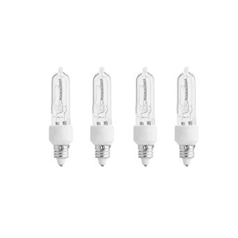 4-Pack E11 120V 100W Halogen JDE11 100W Bulb Warm White 100 Watt E11 Bulb JDE11 for Chandeliers, Pendants, Table Lamps, Cabinet Lighting, Mini-Candelabra Base, by Bluex Bulbs (4-Pack)