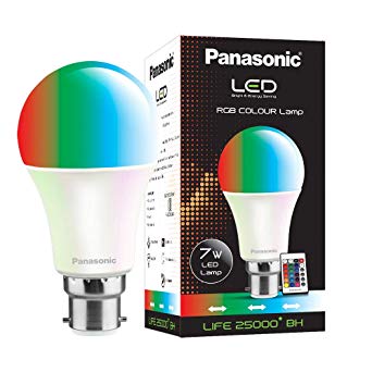 Panasonic RGB Round Base B22 7-Watt LED Bulb (White)