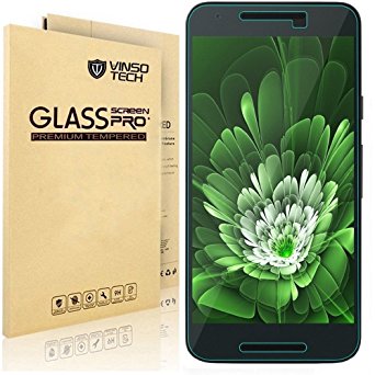 (2 Pack) Nexus 6P Screen protector,Vinso Tech [9H Hardness] [Crystal Clear] [No-Bubble] Tempered Glass Screen Protector for Huawei Google Nexus 6P,