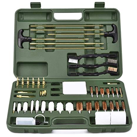 BROWNTC Universal Gun Cleaning Kit Hunting Rifle Pistol Shotgun Cleaning Kit, Green Case