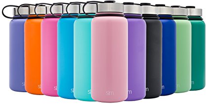 Simple Modern Summit Water Bottle   Extra Lid - Vacuum Insulated Stainless Steel Wide Mouth Thermos Travel Mug - Double-Walled Flask - Powder Coated Hydro Canteen