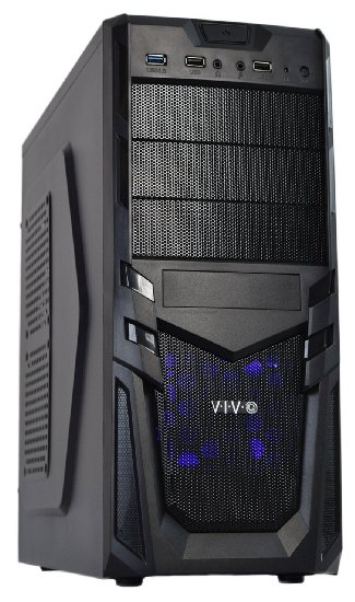 VIVO ATX Mid Tower Computer Gaming PC Case  Black Desktop Shell  4 Fan Mounts USB 30 Port CASE-V01