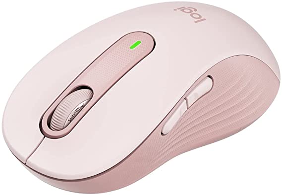 Logitech Signature M650 L Full Size Wireless Mouse - For Large Sized Hands, Silent Clicks, Customisable Side Buttons, Bluetooth, Multi-Device Compatibility - Pink