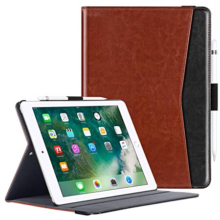 BENTOBEN Case for iPad Air 3 10.5" 2019 (3rd Generation)/iPad Pro 10.5 Case 2017, Premium Business Smart Auto Wake/Sleep Folding Folio Cover with Apple Pencil Holder Multiple Angles Stand, Brown