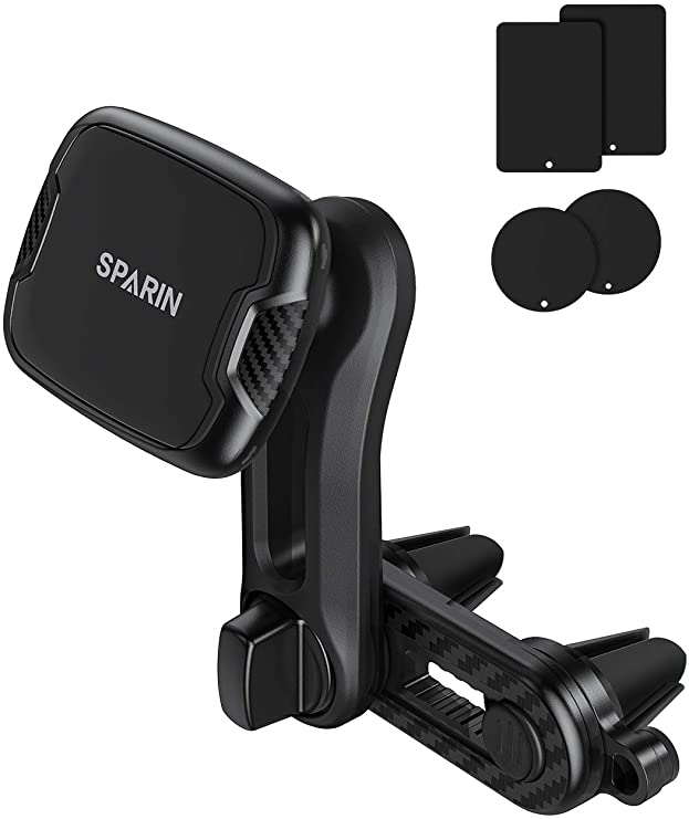 SPARIN Phone Holder for Car, Universal Air Vent Magnetic Car Phone Mount for iPhone 11 / 11 Pro / 11 Pro Max / XS / X / SE 2, Samsung Galaxy S20 / S20 Plus / Note 10, Google Pixel 4 / 4XL and More