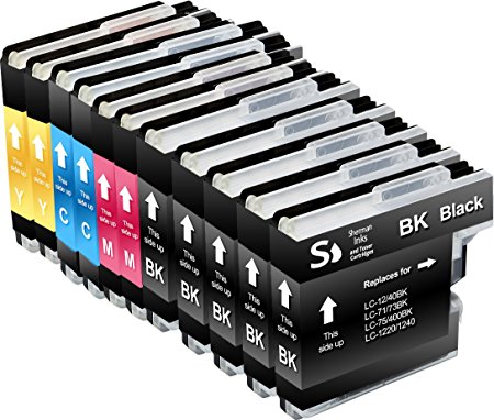 Sherman Inks and Toner Cartridges ® 11 Pack Brother LC71 LC 71/LC75 LC 75 Ink Cartridge 5 Black, 2 Cyan, 2 Magenta, 2 Yellow Multipack Compatible Replacement for Inkjet Printers: DCP-J525W, DCP-J725DW, DCP-J925DW, MFC-J280W, MFC-J425W, MFC-J430W, MFC-J435W, MFC-J5910DW, MFC-J625DW, MFC-J625W, MFC-J6510DW, MFC-J6710DW, MFC-J6910DW, MFC-J825DW, MFC-J835DW, MFC-J5910DW, MFC-J6510DW, MFC-J6710DW, MFC-J6910DW Bundle Set BK C M Y LC-71BK, LC-71C, LC-71M, LC-71Y, LC-75BK, LC-75C, LC-75M, LC-75Y