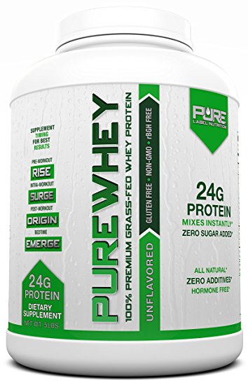 Grass Fed Whey Protein | 5lb + Unflavored Whey from Grass Fed California Cows | 100% Natural Whey w/ No Sweeteners or Added Sugars | rBHG Free + GMO-Free + Gluten Free + Preservative Free | PURE Whey