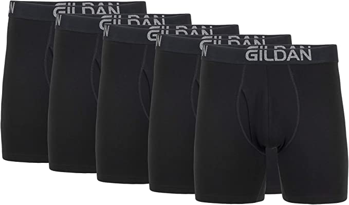 Gildan Mens Cotton Stretch Regular Leg Boxer Brief