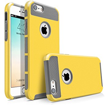 iPhone 6S Case, MagicMobile Hybrid Protective Case Cover for Apple iPhone 6S (4.7') Shockproof Impact Resistant Rugged Silicone Hard Tough Plastic Thin Armor Case for iPhone 6S [Yellow / Gray ]