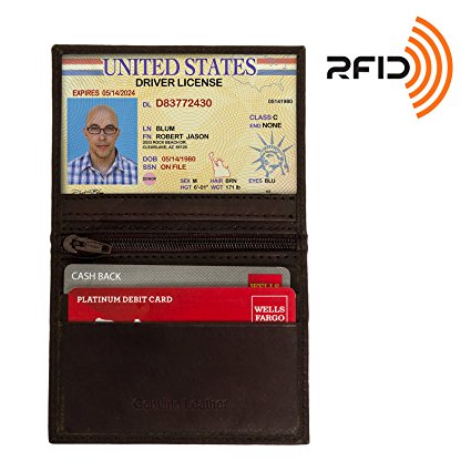 RFID Minimalist Wallet - RFID Blocking Travel Leather Wallet for Men by Ross Michaels