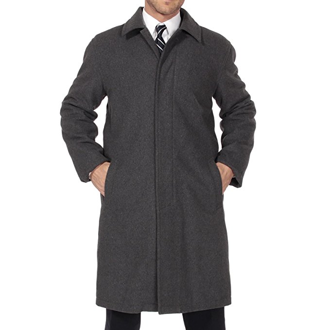 Alpine Swiss Zach Mens Wool Trench Coat Knee Length Overcoat