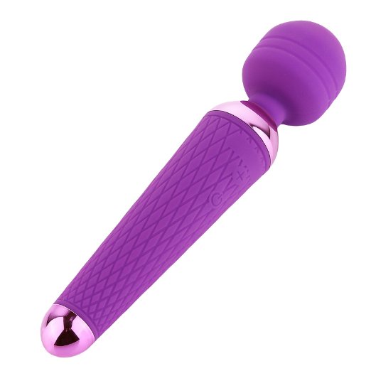 Tracy's Dog 10 Speed Vibrate Massager USB Rechargeable Vibrator Body Massage Stick (Purple)