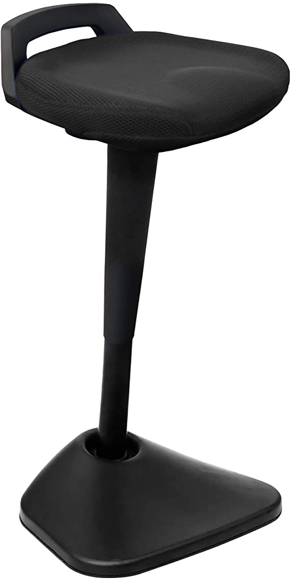AIMEZO Ergonomic Sit Stand Stool Height Adjustable Standing Desk Chair Active Stool Sitting Balance Chair (Black)
