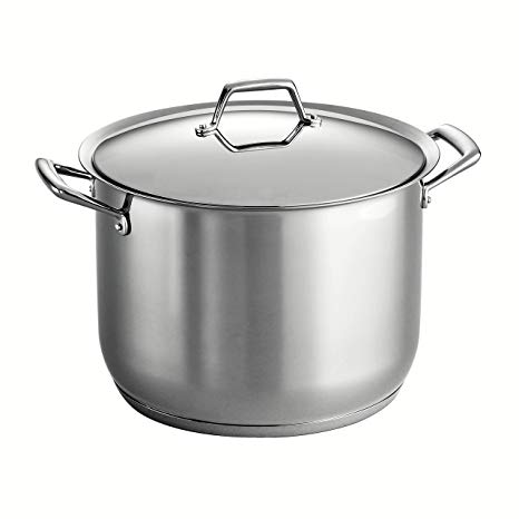 Tramontina 80101/017DS Gourmet Prima Stainless Steel, Induction-Ready, Impact Bonded, Tri-Ply Base Covered Stock Pot, 16 Quart, Made in Brazil