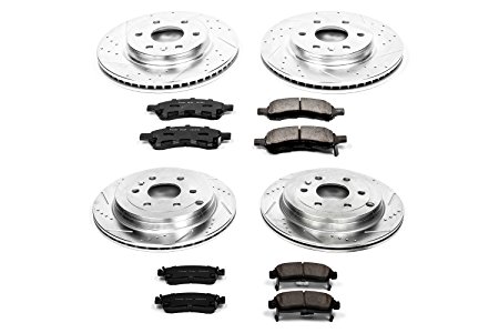 Power Stop K4466 Front and Rear Z23 Evolution Brake Kit with Drilled/Slotted Rotors and Ceramic Brake Pads