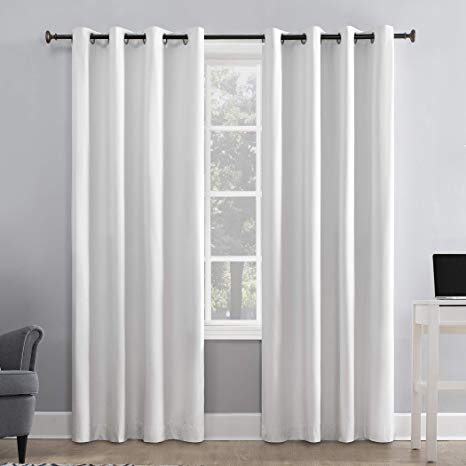 Sun Zero Duran Thermal Insulated 100% Blackout Grommet Curtain Panel, 50" x 63", White