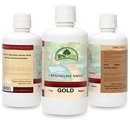 The Best Nano Colloidal Gold Mineral - 30 Parts Per Million - Colloidal Minerals - Liquid Colloidal Gold (30 PPM, 32 Ounces)