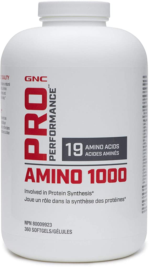 GNC Pro Performance® Amino 1000, 360 Softgels, 19 Amino Acids to Maintain Good Health