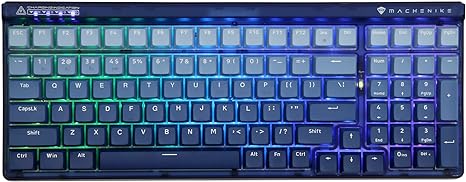 EPOMAKER MACHENIKE K600S 100-key Hot Swappable RGB Bluetooth 5.0/2.4GHz/Type-C Wired Mechanical Gaming Keyboard NKRO, 3000mAh Battery for Win/Mac/iOS/Android (GR Green Switch)