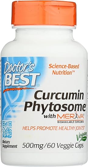 Doctor's Best Curcumin Phytosome with Meriva, Non-GMO, Vegan, 60 Veggie Capsule (Pack of 1)