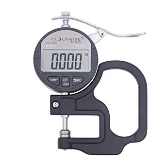 Clockwise Tools DTGR-0055 Electronic Digital Dial Thickness Gauge 0-0.4 inch/10mm Measuring Tool