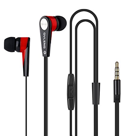 Labvon Headphones Earphones In-ear Wired Stereo Crystal Clear Sound Comfort-Fit for iPhone iPad iPod Samsung Android Smartphones MP3 Player( Black) (Black)