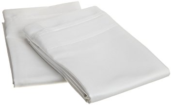 100% Premium Long-Staple Combed Cotton 650 Thread Count, Standard 2-Piece Pillowcase Set, Single Ply, Solid, White