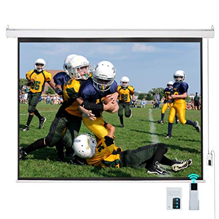 FurniTure Projector Screen 100" 4:3 Electronic Projector Screen Remote Projector Screen Anti-Crease 160° Viewing Angle Projection Screen Motorized Support Home Theater Outdoor Indoor