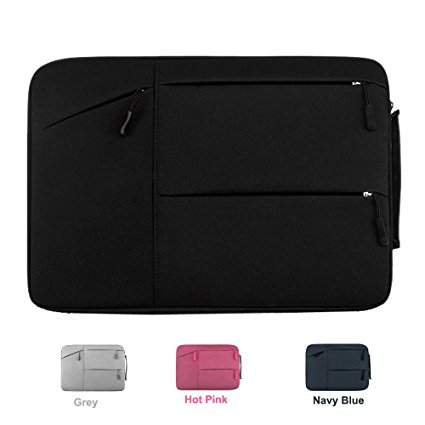 13-13.3 Inch Water-Resistant Shockproof Laptop Sleeve with Handle for 13 Inch Macbook Pro 2016 Retina, Macbook Air 13.3", Surface Laptop 2017 and Most 13-13.3" Notebook Chromebook Carrying Bag, Black