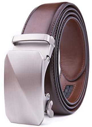 Men's Slide Ratchet and Reversible Belt, Handcrafted Leather, Trim to Fit