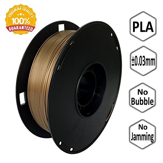 NovaMaker 3D Printer filament - Gold 1.75mm PLA Filament, PLA 1kg(2.2lbs), Dimensional Accuracy  /- 0.03mm