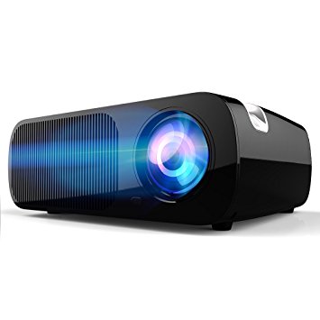 JAVION Video Projector, 2600 Lumens Home Projector Support 1080P HD for Home Cinema Theater TV Laptop Game SD (Black)